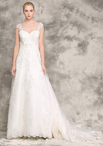 Brautkleid mit Rückenansicht und Schleppe Ivory - 3