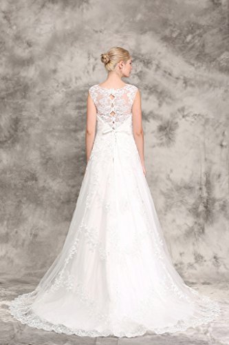 Brautkleid mit Rückenansicht und Schleppe Ivory - 6