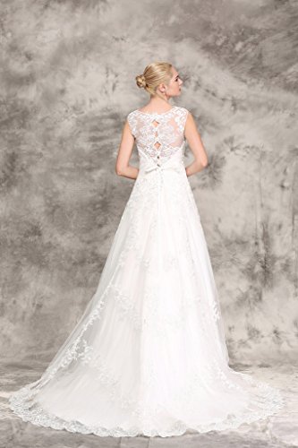Brautkleid mit Rückenansicht und Schleppe Ivory - 7