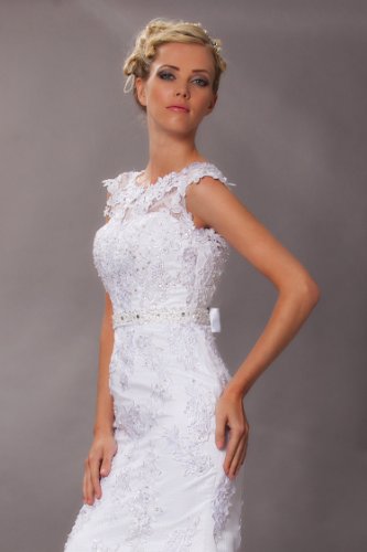 Vintage Meerjungfrau Brautkleid Hochzeitskleid Weiß - 5