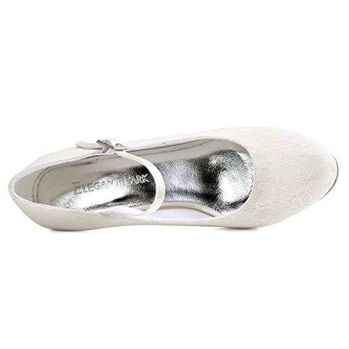 Elegantpark // Brautschuhe Stiletto // Runde Geschlossene (Ivory oder Weiß) - 4