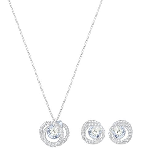 Swarovski Generation Set, blau, rhodiniert