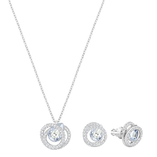 Swarovski Generation Set, blau, rhodiniert - 4