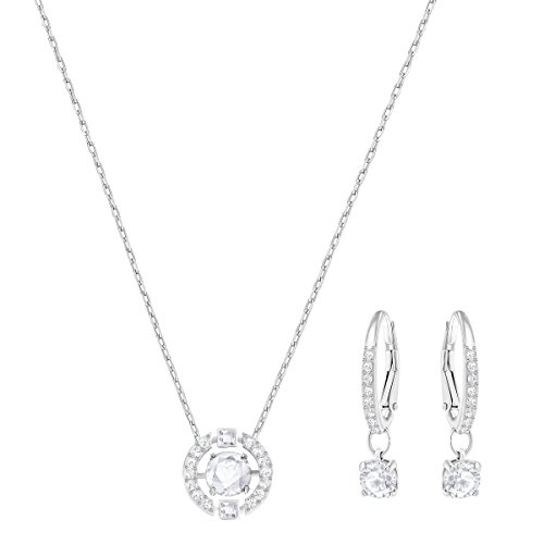 Swarovski Sparkling Dance Round Set, klein, weiss, rhodiniert