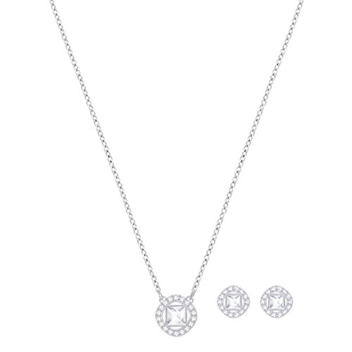 Swarovski Angelic Square Set, weiss, rhodiniert