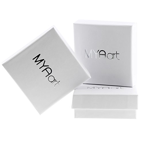 MYA art Damen Kette Ohrringe Set 925 Silber Infinity Anhänger mit Zirkonia Strass Stein Halskette Collier Creolen Hängend Schmuckset MYASIKET-82 - 6