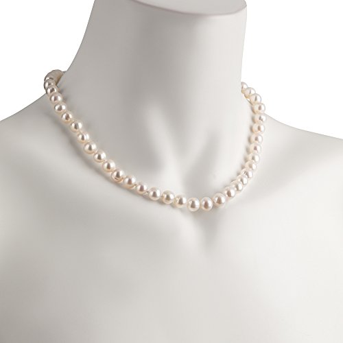 Benham Kette aus Süßwasserperlen mit Verschluß aus 925 Sterling Silber. Bijouterie Schmuck für Damen. Als Geschenk, zur Hochzeit, Brautschmuck, Elegante Abendmode. - 2