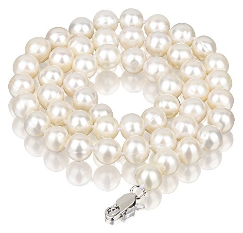 Benham Kette aus Süßwasserperlen mit Verschluß aus 925 Sterling Silber. Bijouterie Schmuck für Damen. Als Geschenk, zur Hochzeit, Brautschmuck, Elegante Abendmode. - 3