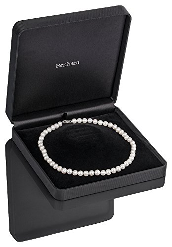 Benham Kette aus Süßwasserperlen mit Verschluß aus 925 Sterling Silber. Bijouterie Schmuck für Damen. Als Geschenk, zur Hochzeit, Brautschmuck, Elegante Abendmode. - 5