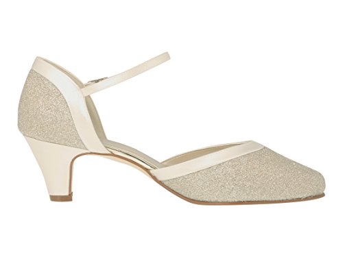 Rainbow Club Brautschuhe mit Riemchen // Ivory Satin mit Glitzer - 2