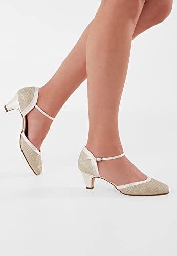 Rainbow Club Brautschuhe mit Riemchen // Ivory Satin mit Glitzer - 8