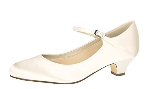 Rainbow Club Brautschuhe Feline - Ivory Satin - Kitten-Heel