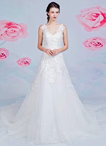 Brautkleid mit A-Linie-Silhouette und V-Ausschnitt - 2