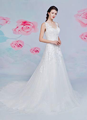 Brautkleid mit A-Linie-Silhouette und V-Ausschnitt - 4