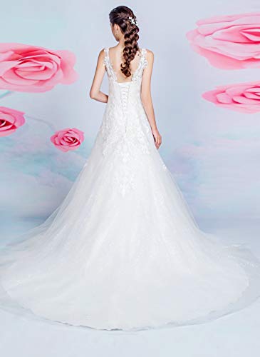 Brautkleid mit A-Linie-Silhouette und V-Ausschnitt - 5