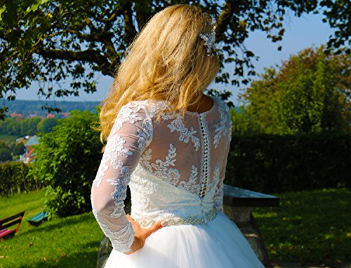 Luxus Brautkleid Hochzeitskleid // Spitze mit Ärmel Prinzessin Brautkleid - 6