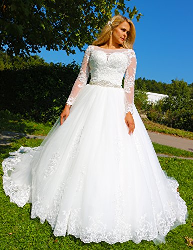 Luxus Brautkleid Hochzeitskleid // Spitze mit Ärmel Prinzessin Brautkleid - 3
