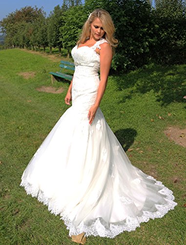 Luxus Brautkleid Hochzeitskleid Spitze // Meerjungfrau // Herzausschnitt - 4
