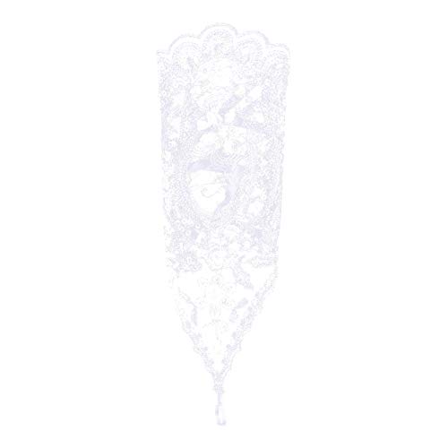 Brauthandschuhe Spitzenhandschuhe Hochzeit Braut Hochzeitshandschuhe Brautkleid Spitze Fingerlose Handschuhe mit Spitze Blumen für Hochzeitsfest ( Farbe : Weiß ) - 3